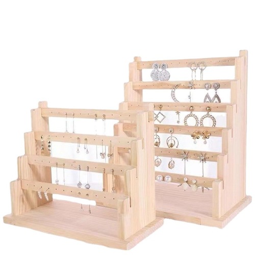 Solid wood earring storage rack, creative jewelry rack, ear clip, cardboard earrings, jewelry rack, necklace rack, display props