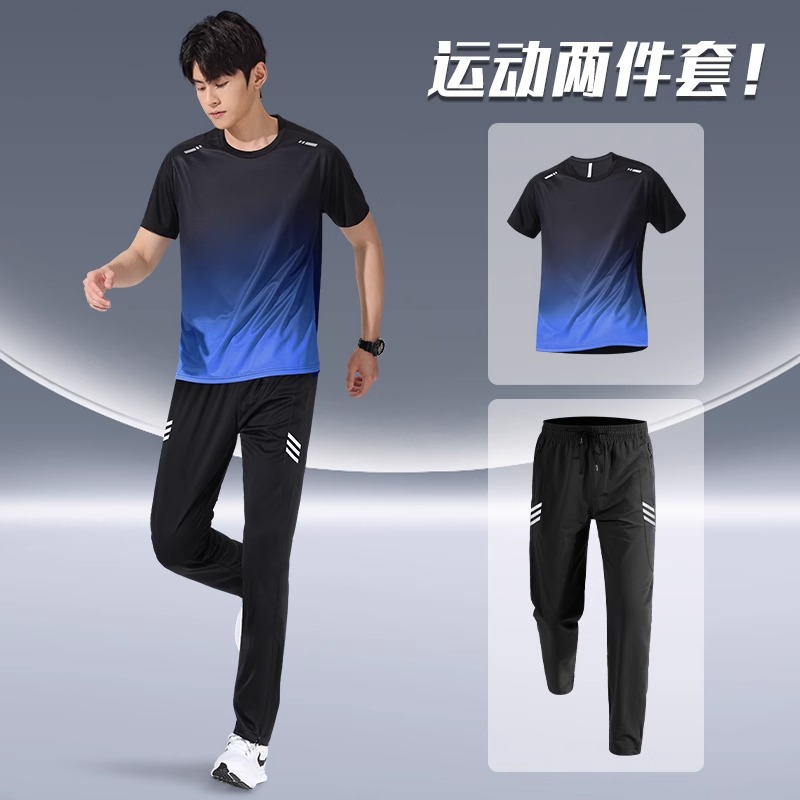 Trajes deportivos para hombres para correr otoño delgado ropa de secado rápido mangas largas pantalones largos casuales 2024 nuevo ciclismo fitness