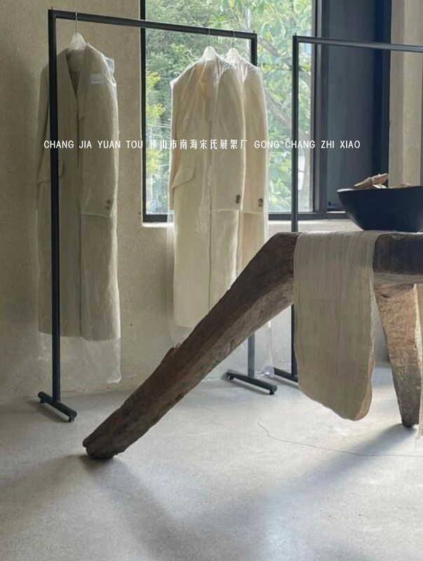 服装店简极韩系落烤漆黑色展示架地式款陈列架男女装店挂衣架货架|undefined