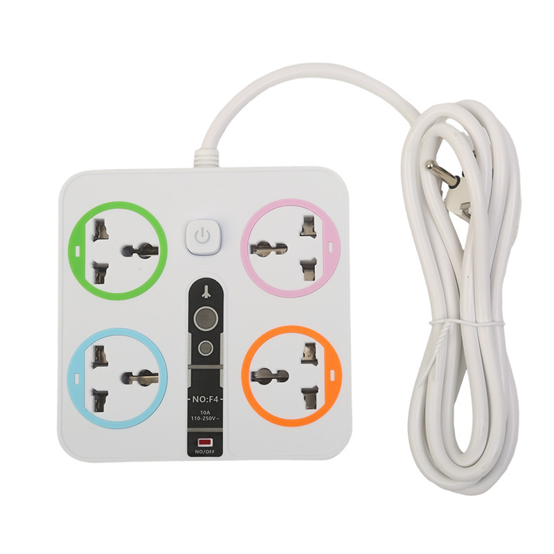 4USB + 1PD enchufe de comercio exterior de círculo de color estándar europeo estándar estadounidense estándar británico estándar saudí decoración de color de la decoración neutral