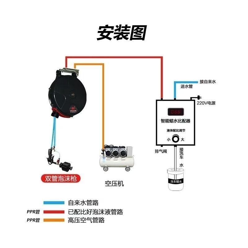 Car Wash Foam Proportioning Machine, Wax and Water Proportioning Pump, Self-Cleaning Detergent Mixing Machine, Fully Automatic Intelligent Proportioning Pump, Stainless Steel Model
