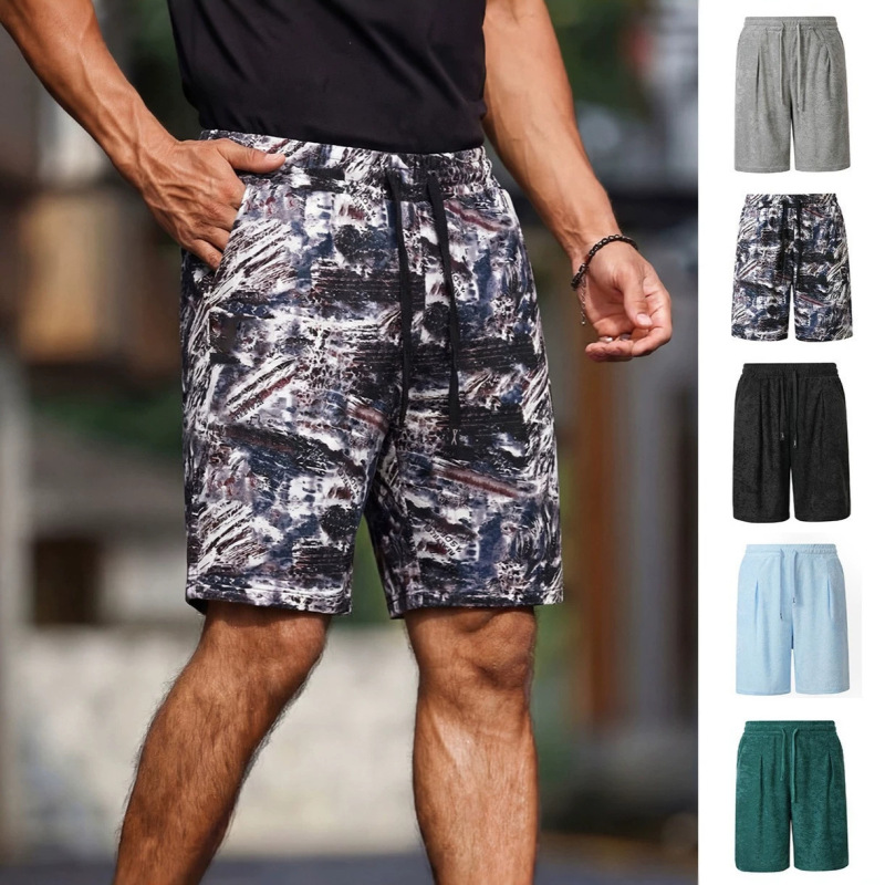Cross-Border Amazon Foreign Trade American-Style Summer Men's Heavy Jacquard Trendy Outdoor Casual Loose Shorts for Men