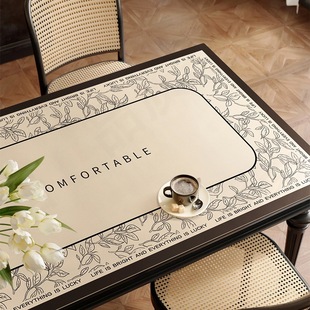 Leather Table Mat, Light Luxury and High-End Living Room Coffee Table, Full Table Mat, Non-Slip and Oil-Proof Kitchen Table Mat, Can Be Cut