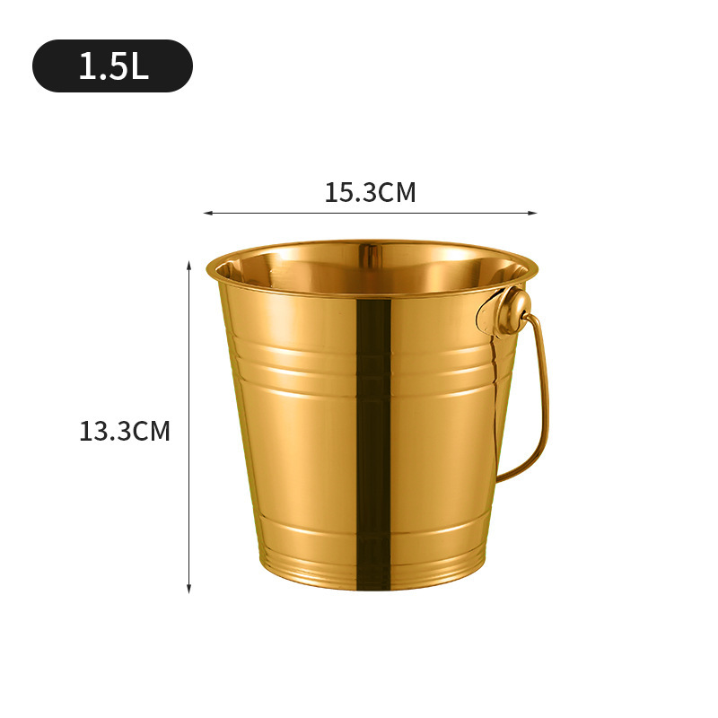 Amazon acero inoxidable 201 una sola capa de barril de hielo grueso más vino de hielo brillante barra KTV con barril de mano frío antideslizante