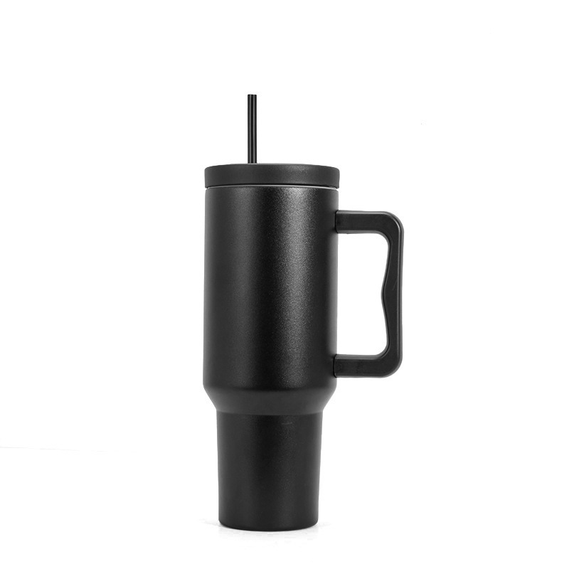 Transfronterizo de paja de acero inoxidable taza de vacío gigante gran capacidad 40oz taza de helado taza de coche con mango