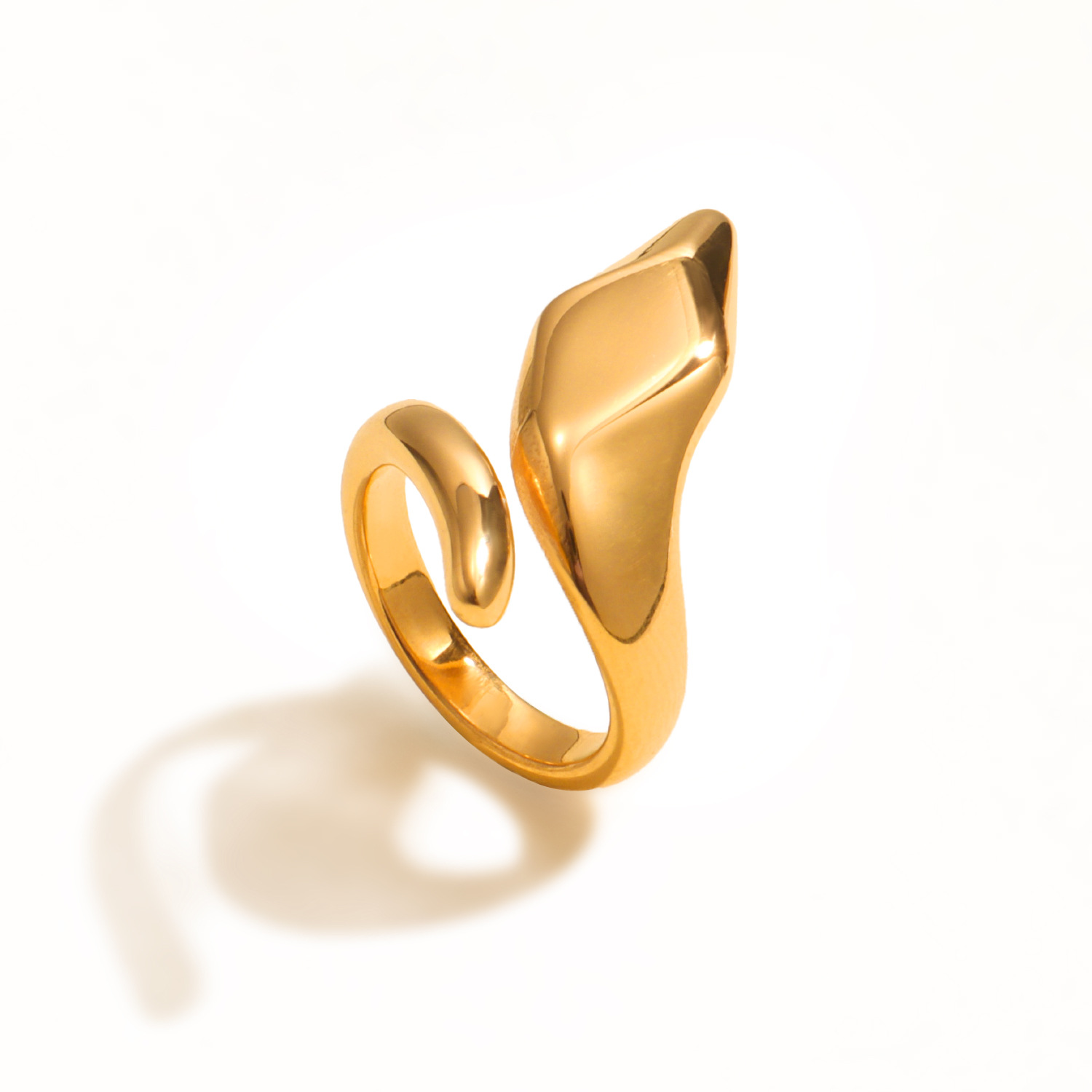 10g Weight Ion Plating (IP) Gold Plating Process 316 Stainless Steel  Ion Plating (IP) Geometric Lady Open Rings For Women's