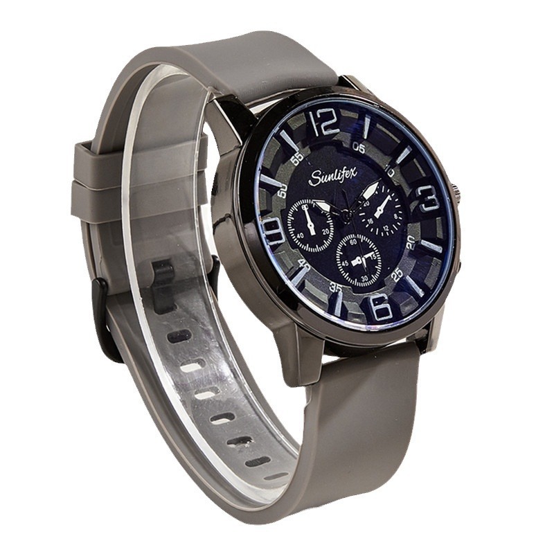 Tiktok popular moda de tres ojos reloj de hombre transfronterizo casual tridimensional digital de cuarzo reloj de silicona reloj de hombre