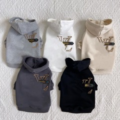 跨境潮牌宠物衣服泰迪法斗博美比熊狗狗猫咪秋冬卫衣带帽厂家批发