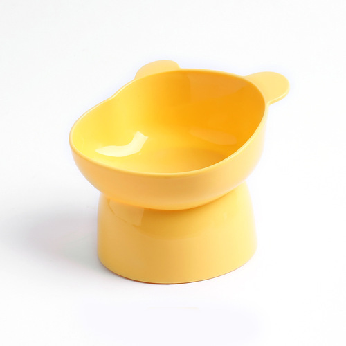 Nordic Style Tilted Tall Panda Cat Bowl Wholesale Plastic Cartoon Neck Protector Anti-Tip Pet Bowl Pet Food Dishes