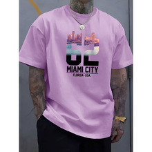 F 40395 Miami Print T-shirt ������ӡ�� T ���羳����ͨ��