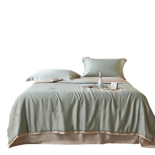 80-count Lyocell Tencel summer cooling quilt four-piece set with summer coolness ice silk summer quilt air-conditioning quilt thin quilt machine washable