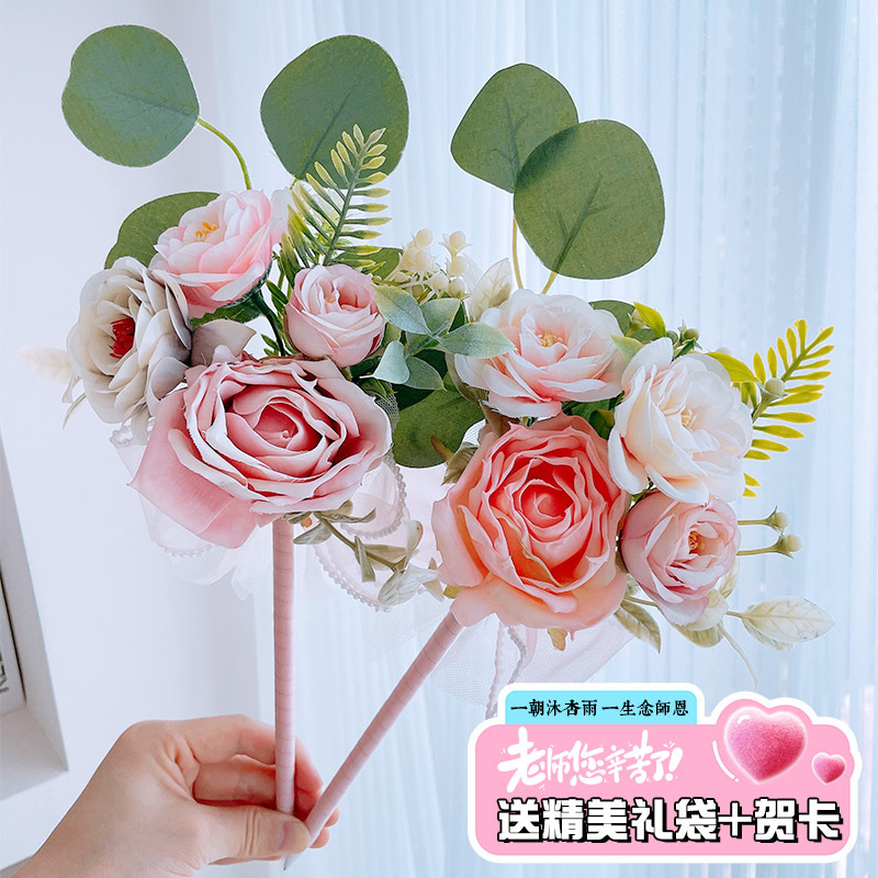 Rose Pen Eternal Bouquet Teacher's Day Gift for Female Teacher Creative Handmade Artificial Flower Ballpoint Pen Gift Rose Pen Eternal Bouquet Teacher's Day Gift for Female Teacher Creative Handmade Artificial Flower Ballpoint Pen Gift