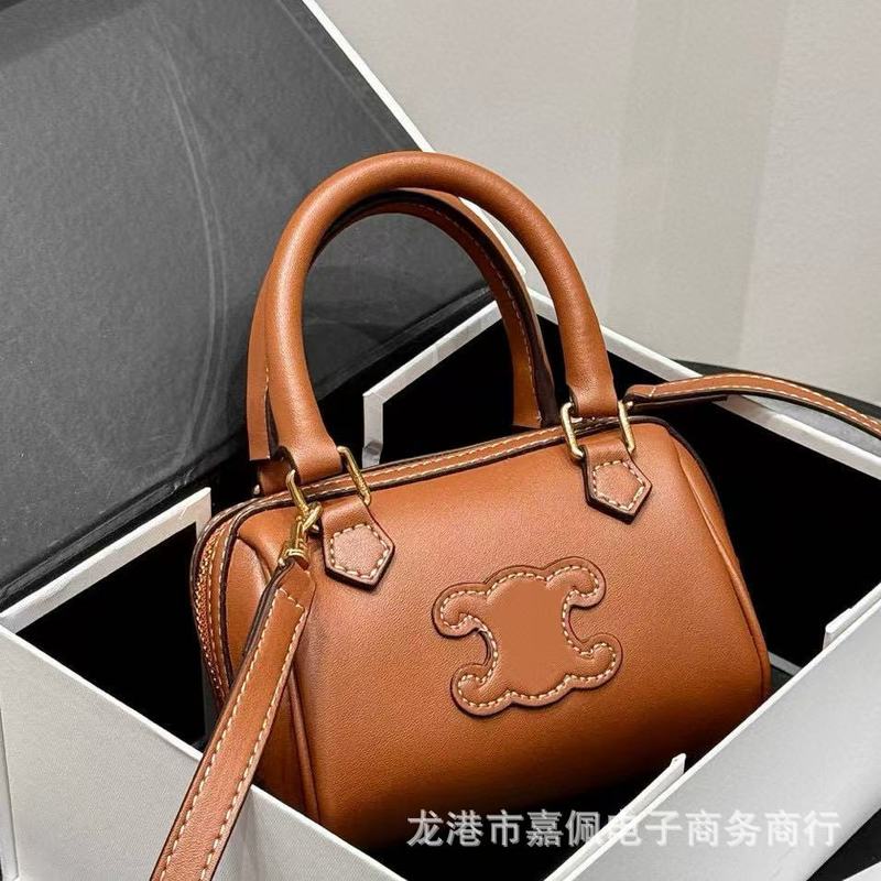 凯旋门简约帆布真皮女包mini波士顿枕头包包单肩斜挎手提小包女|undefined