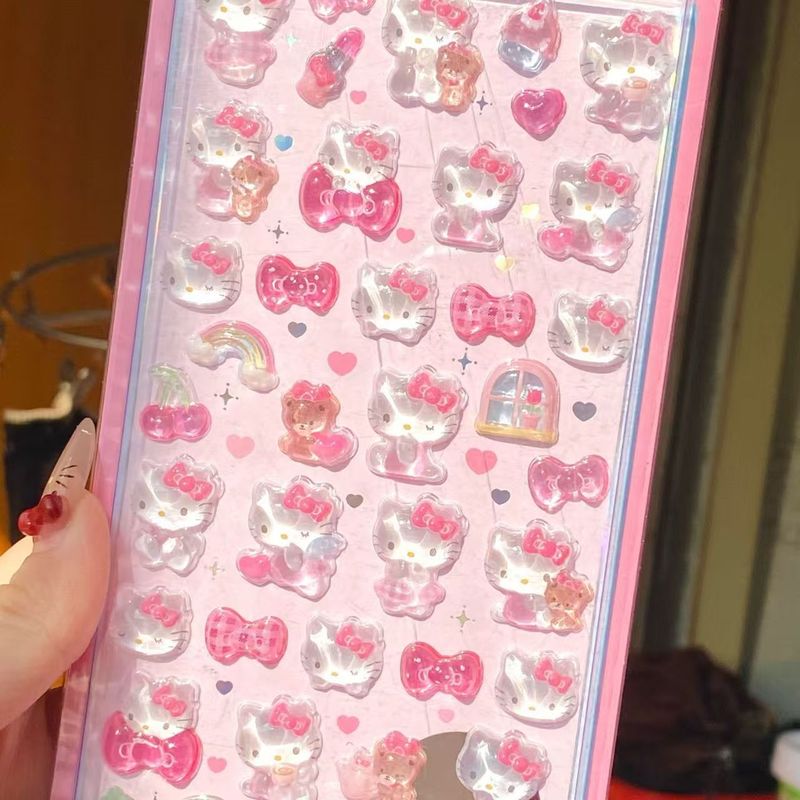 かわいい日本のシナモン犬クリスタル接着剤ステッカー漫画携帯電話レリーフ子供ステッカー女の子立体装飾ステッカー|undefined
