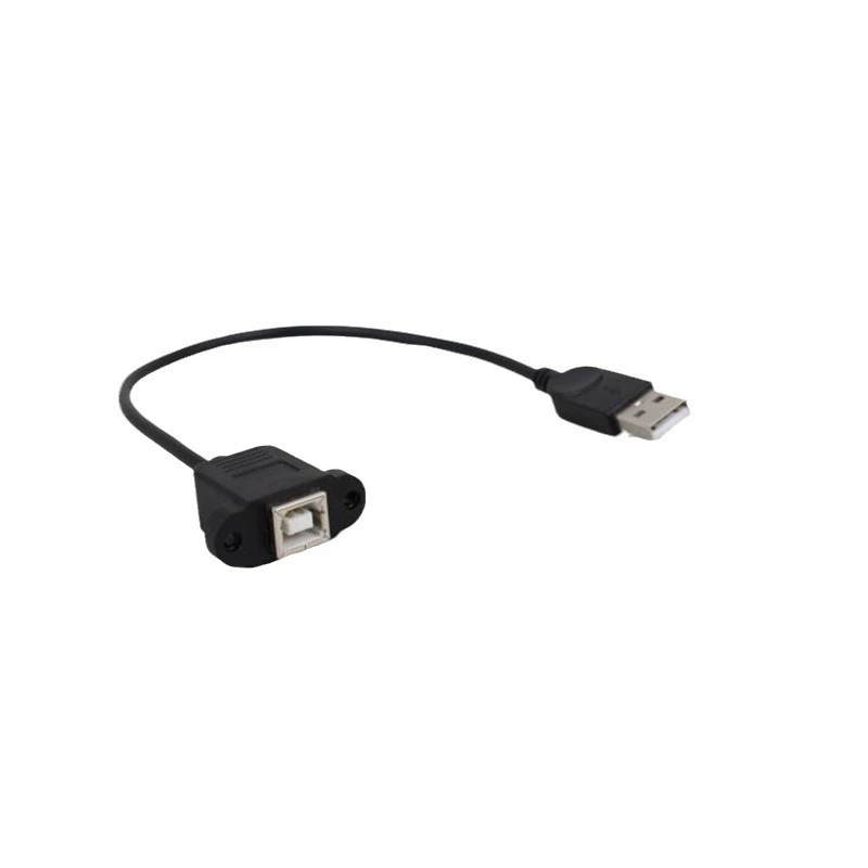 USB-кабель: штекер A — гнездо B с винтовым креплением, фиксирует рамку, штекер A — к квадратному печатному порту (гнездо), медная печатная линия