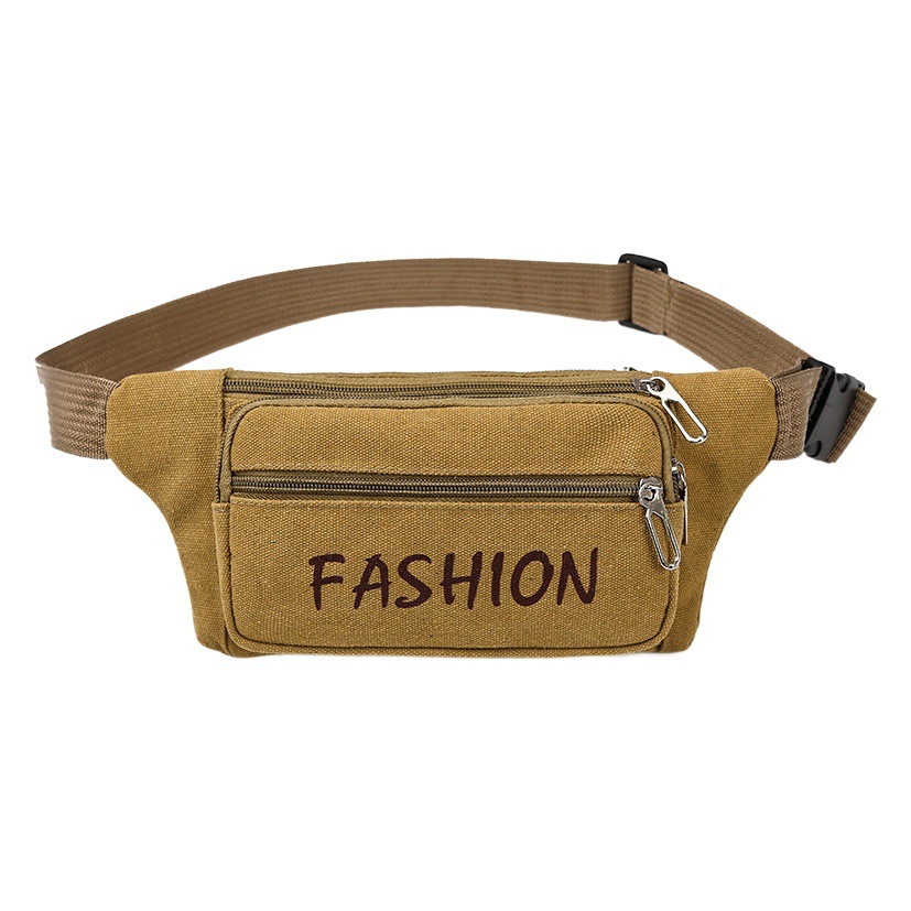 Canvas Card Holder Men's Portable Large-Capacity Waist Bag Wear-Resistant Multi-Compartment Vendor Cash Register Bag Sports Men's Bag