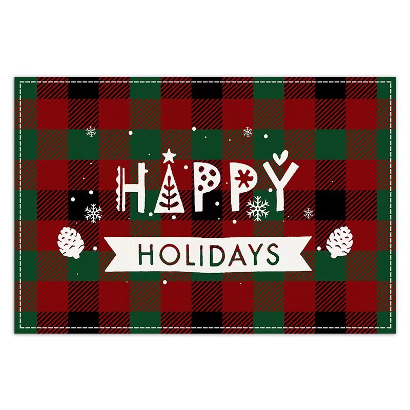 Transfronterizo temu explosión de Navidad invierno árbol de Navidad muñeco de nieve lino estampado conjunto de lino estampado