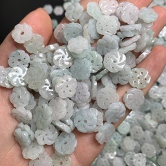 翡翠散件散珠アクセサリー玉玉花ボタン玉器翡翠a品diy小花アクセサリー卸売り