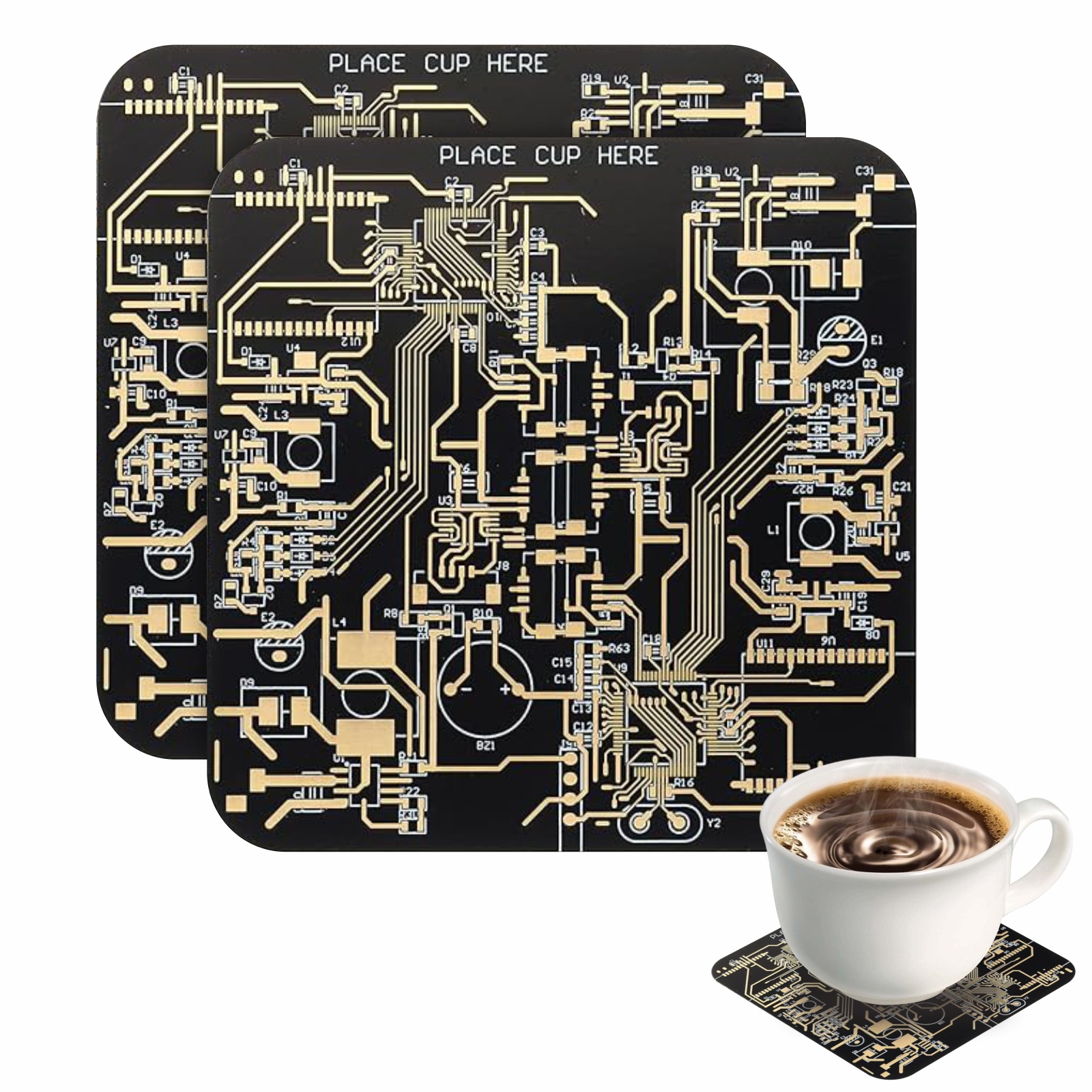 pcb电路板杯垫跨境原创爆款线路路板耐热创意杯垫工程师个性礼物
