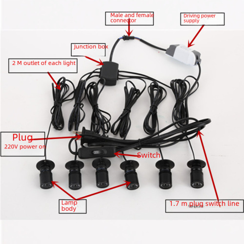 1W Mini Surface-Mounted Recessed LED Jewelry Display Cabinet Kitchen Cabinet Display Light 1-to-N Series Grid Light Fingertip Light