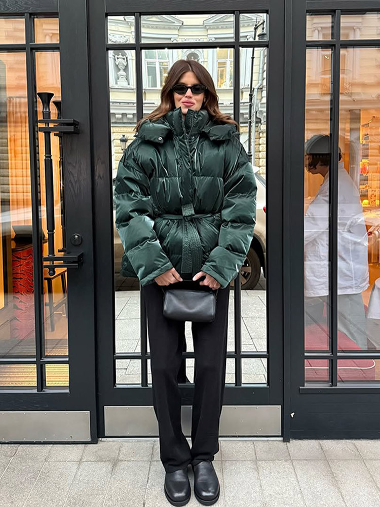 Inventario - moda casual de cuello largo con cuchilla larga ropa de algodón encapuchada 2025 otoño y invierno nuevo estilo transfronterizo europeo y americano