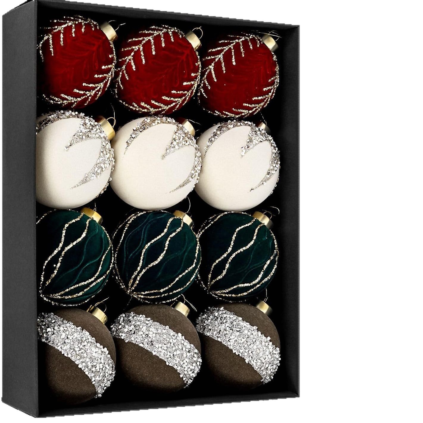 Bolas de Navidad flocado bolas de Navidad bolas de decoración de Navidad 8cm bolas de Navidad decoración de árbol de Navidad colgante decoración de Navidad
