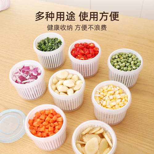 Onion, ginger and garlic drain box, kitchen vegetable plastic storage box, refrigerator sealed storage onion drain box