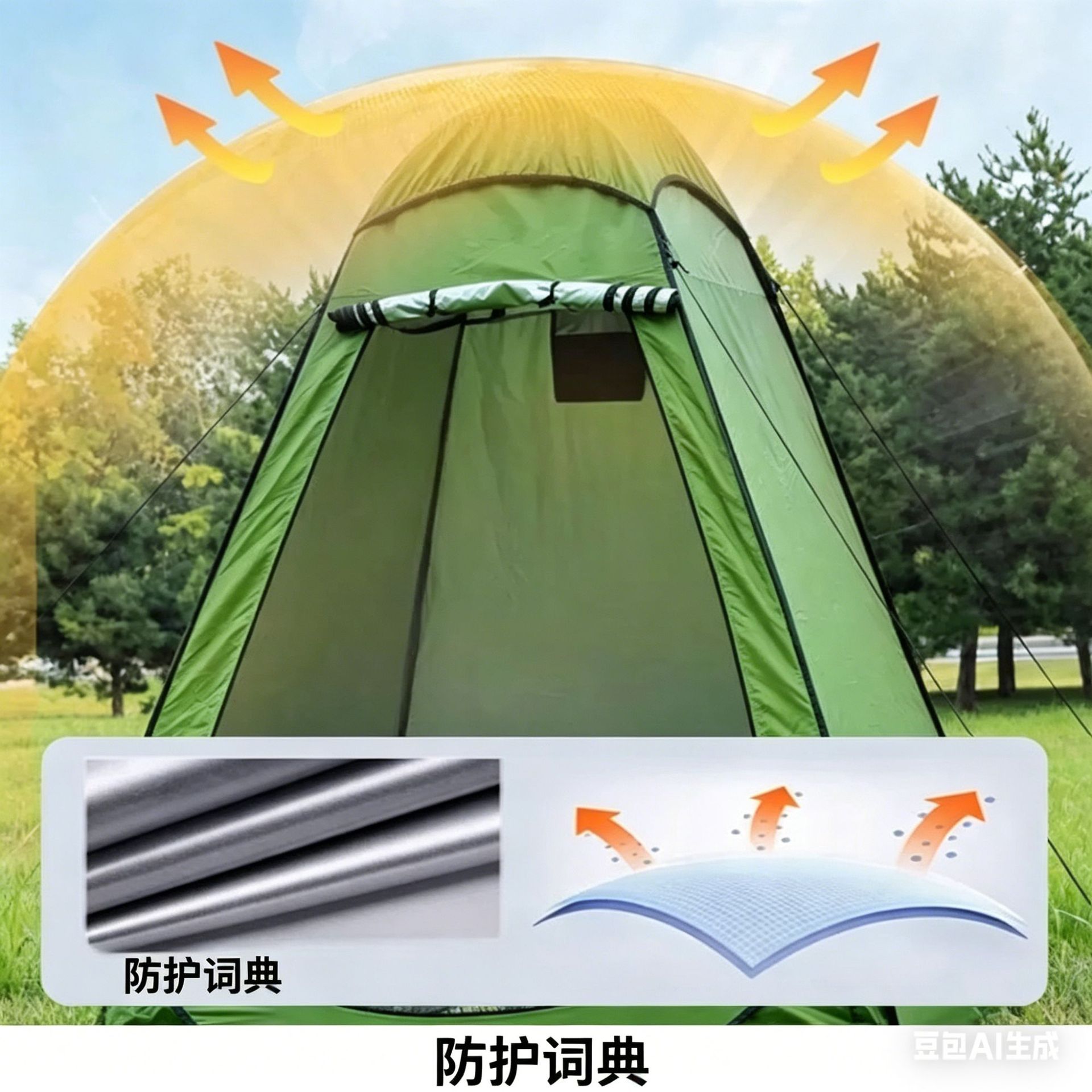Cross-border outdoor no-build shower tent for camping, changing clothes, sun protection, privacy toilet, quick-open and portable