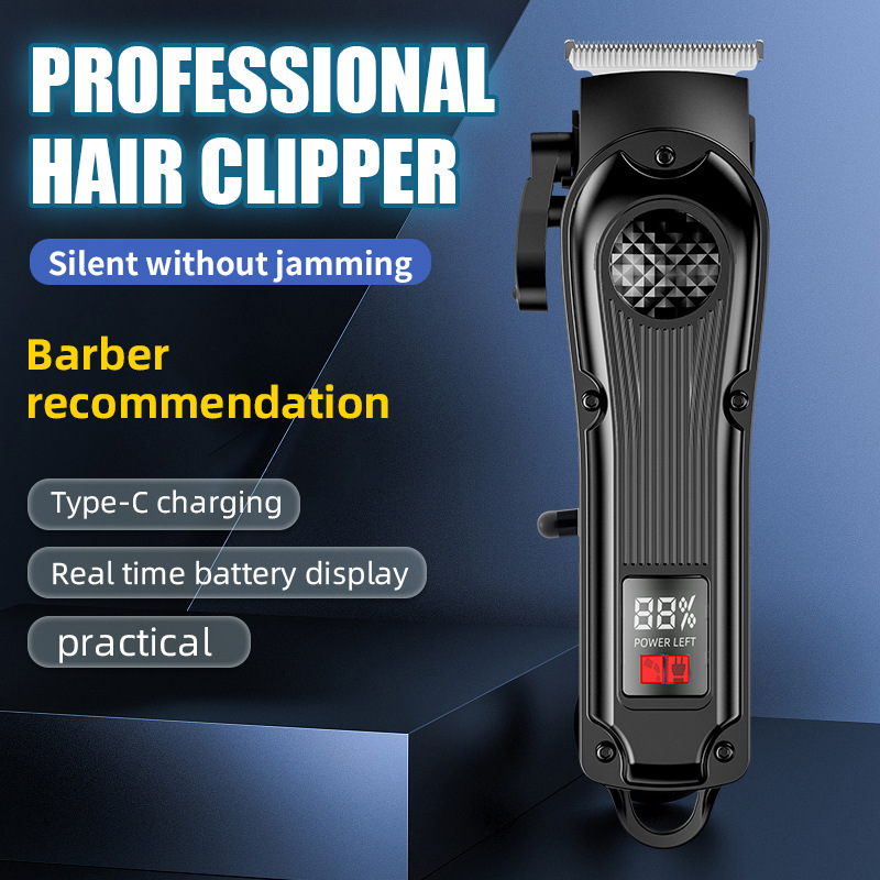 Electric Hair Clipper Set Digital Display Salon Grade Trimmer Engraved Haircut Tool_voghion.com