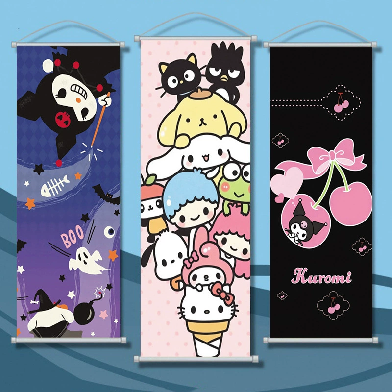 Аниме-мультфильм Sanrio серия Jade Guogou Kuromi Mertoti длинная подвесная картина на стену