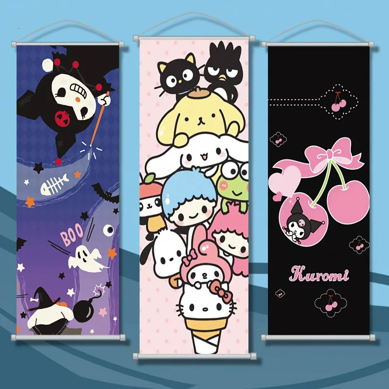 Аниме-мультфильм Sanrio серия Jade Guogou Kuromi Mertoti длинная подвесная картина на стену