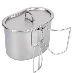 Military Enthusiast 304 Stainless Steel Water Cup for Outdoor Camping, Portable Folding Handle, Open Flame Camping Cup, Multifunctional Lunch Box