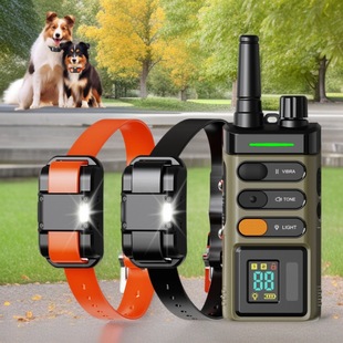 Professional training anti-barking dog training device color screen 1600 meters cross-border high light dog training electric shock stop barking dog collar