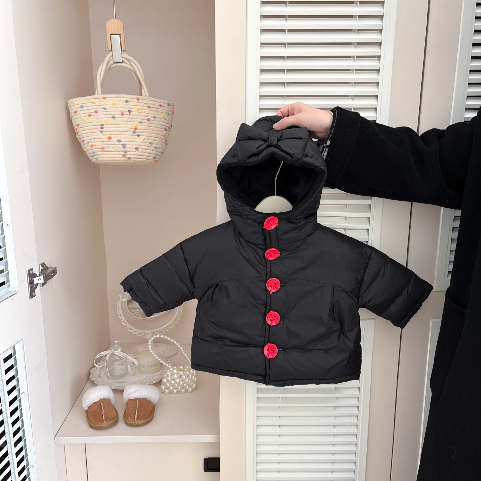 Bebé rojo de Año Nuevo, ropa de invierno para bebés, ropa de invierno para niños, ropa de algodón con capuchón de invierno