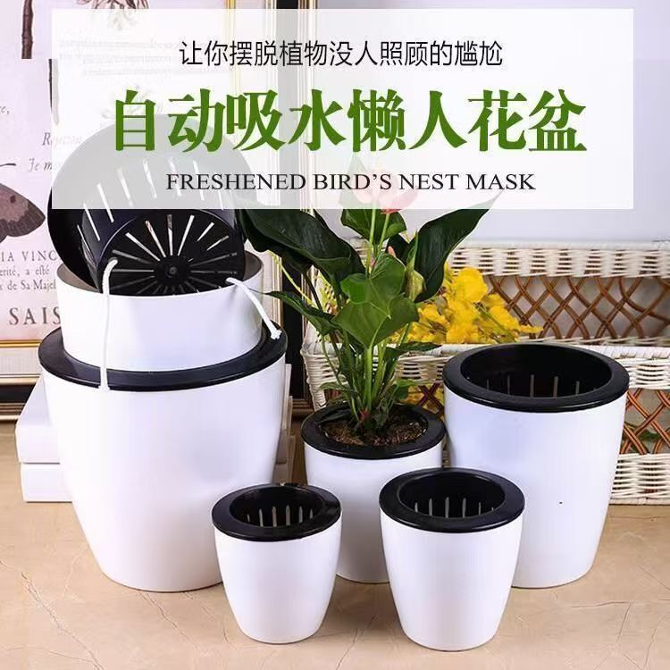 Automatic absorbent lazy basin factory direct resin large creative green potted hydroponic plastic flowerpot wholesale Automatic absorbent lazy basin factory direct resin large creative green potted hydroponic plastic flowerpot wholesale