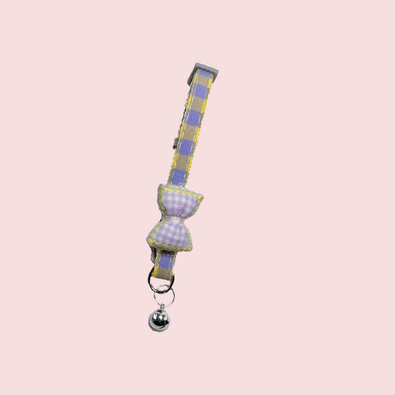 Transfronterizo 1.0 mascotas gatos perros collar ajustable campana cuadrilátero arco corbata desmontable collar de nylon