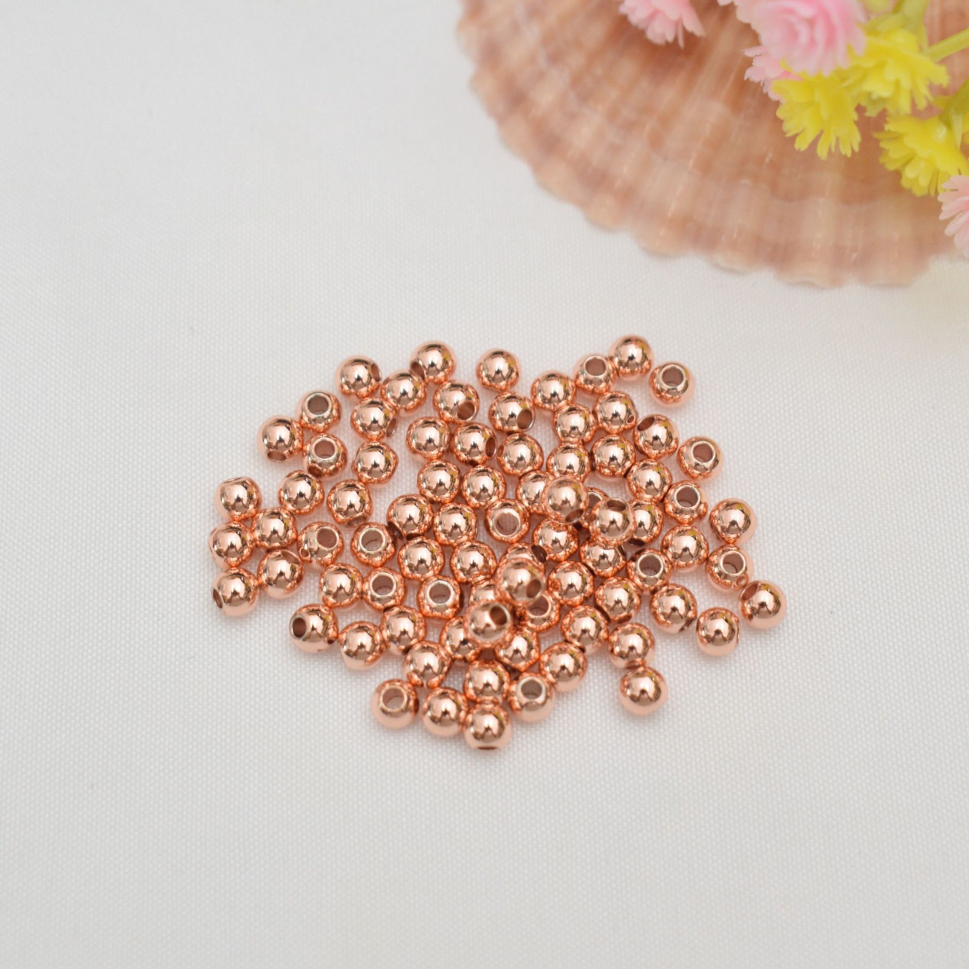 DIY joyería hecha a mano con cuentas accesorios perlas transferencia espaciador perlas pequeñas perlas de oro perlas sólidas brillantes perlas sueltas material al por mayor