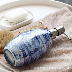 押圧式モザイクガラスの軽い贅沢な手洗いの液体の瓶の入浴剤の空の瓶の乳液の瓶のシャンプーの瓶の分注の瓶