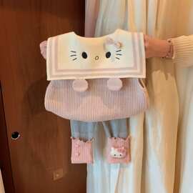 女童毛衣马甲秋装套装2025新款女宝宝洋气开衫外套打底裤两件套潮