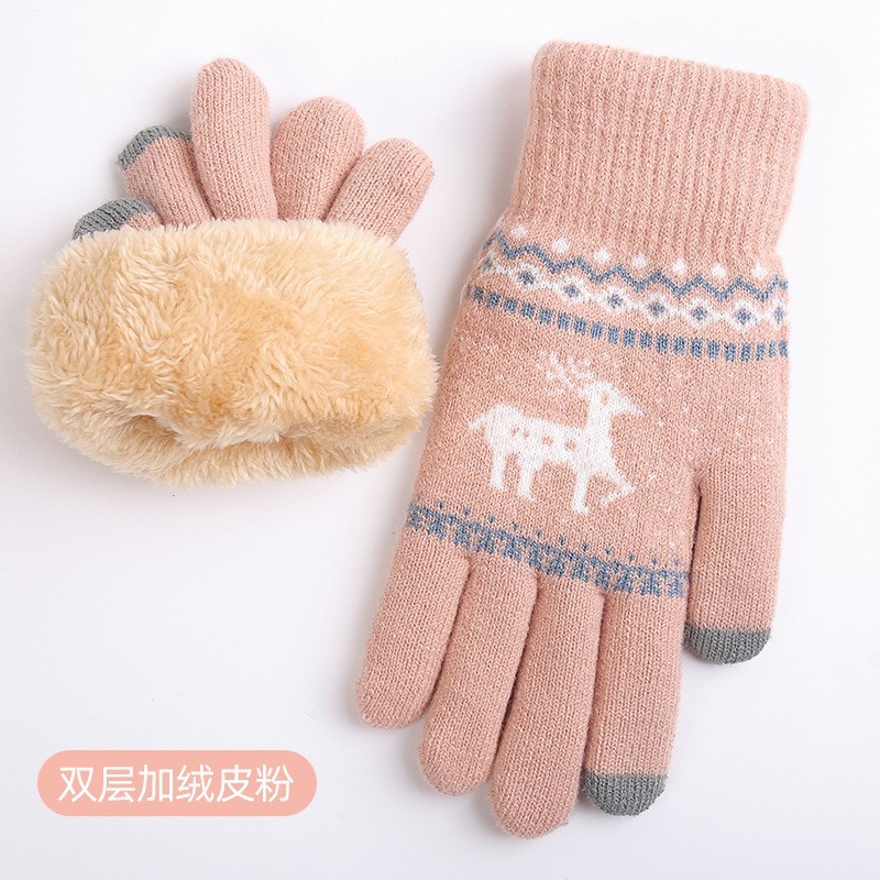 新作ニット毛糸雪の結晶タッチスクリーン手袋 男女兼用 秋冬保温卸売 クリスマスマジックグローブ 大人用|undefined