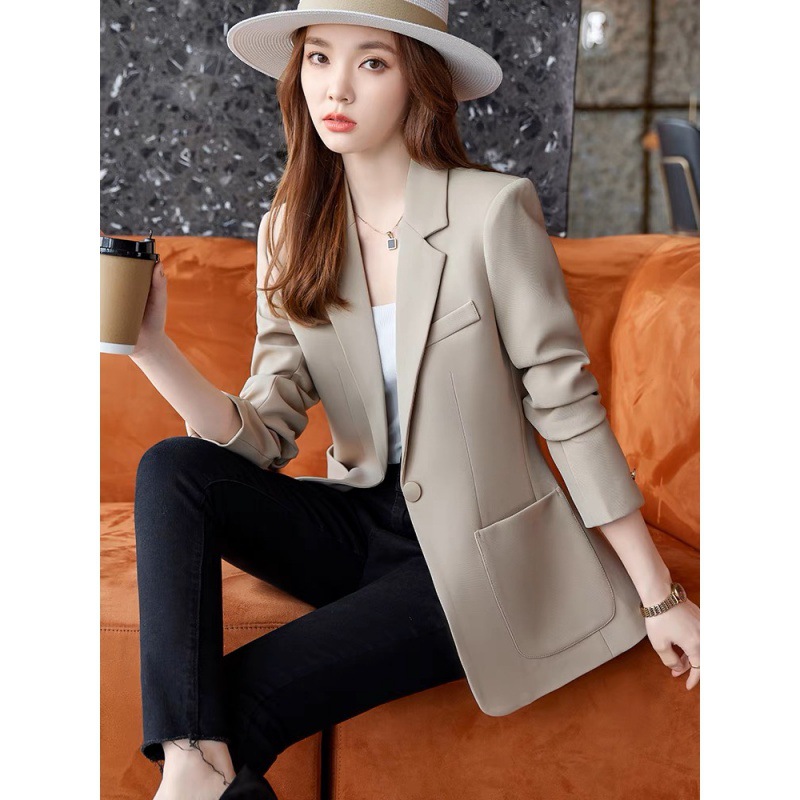 9674 Women's Blazer 2025 New Korean Style Commuter Elegant Fashion Versatile Slim Casual Suit Top