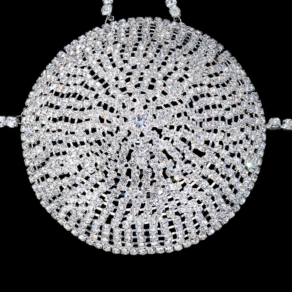 Europa y América transfronteriza nuevo sexy rhinestone redondo Cadena de pecho cadena bikini Cadena de cuerpo cadena