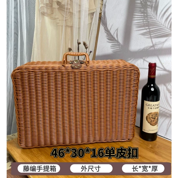 [棕色无内衬46*30*16cm单皮扣]