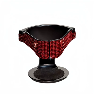 Cup Holder Car Rhinestone Tea Cup: Car cup holder/beverage holder - red-diamond
