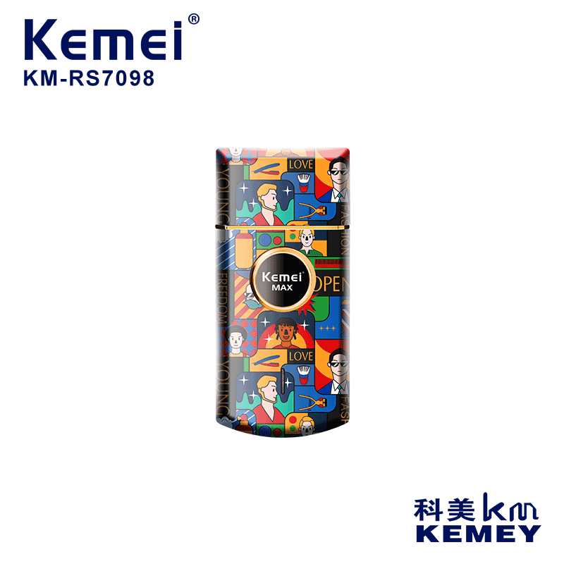 Afeitadora eléctrica kemei KM-RS7098 juventud graffiti USB recargable portátil alternativo Maquinillas de afeitar eléctrica