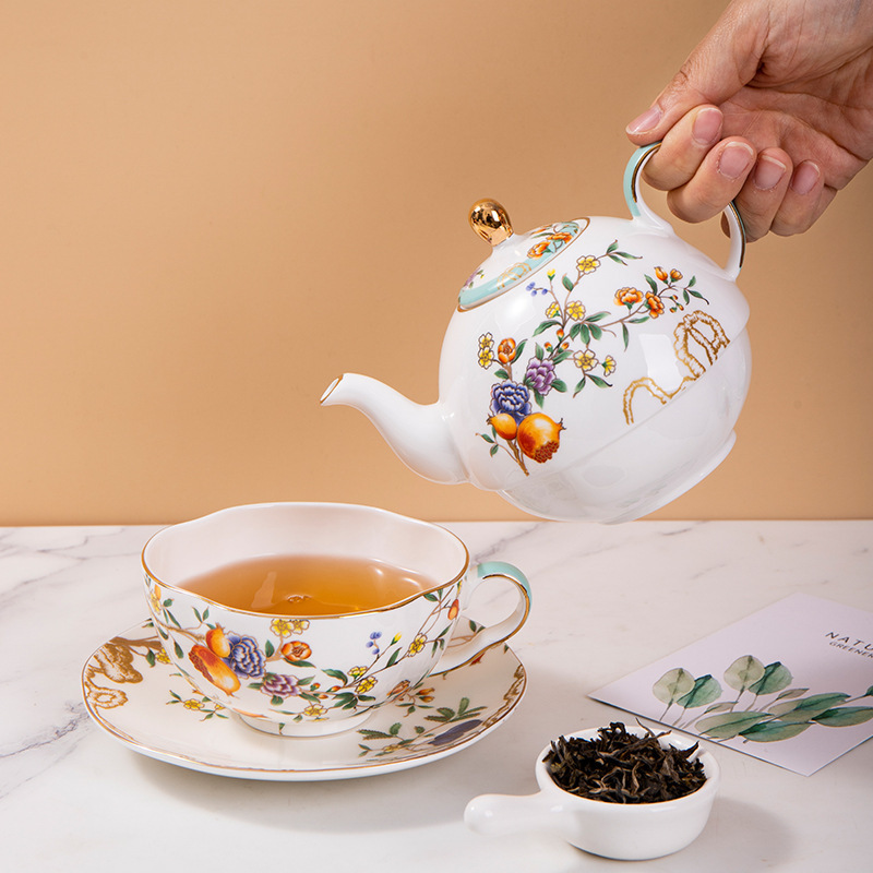 Creative Ceramic Tea Set suit Large Capacity British Afternoon Tea Coffee Pot Bone China Mother Pot Household Office Cup and Saucer Creative Ceramic Tea Set suit Large Capacity British Afternoon Tea Coffee Pot Bone China Mother Pot Household Office Cup and Saucer