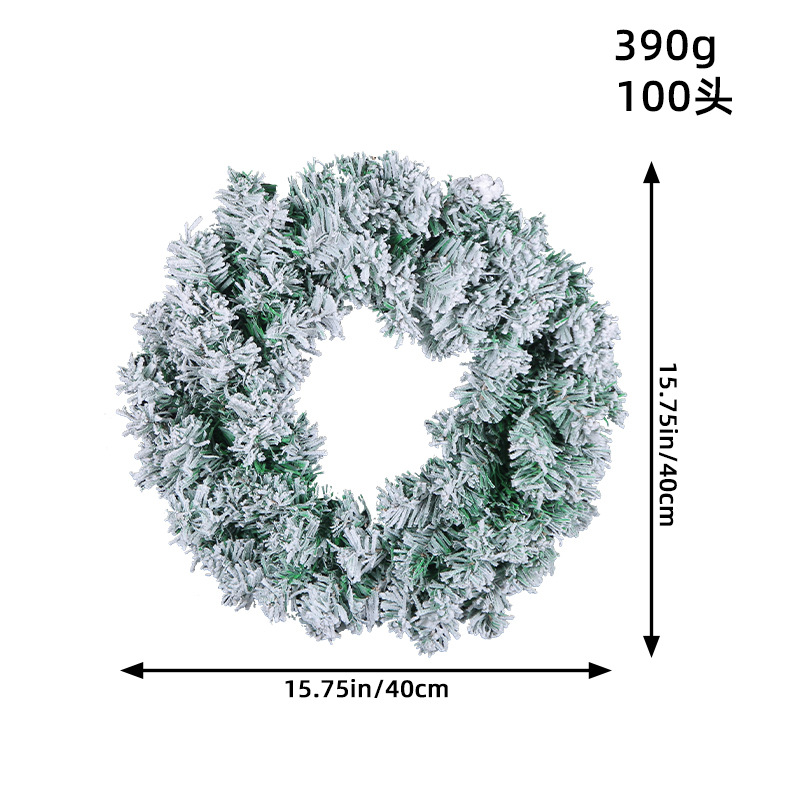 Pequeño mediano grande guirnalda de Navidad al por mayor 2023 nuevo anillo de ratán PVC manchado de nieve centro comercial ventana decoración de Navidad colgante