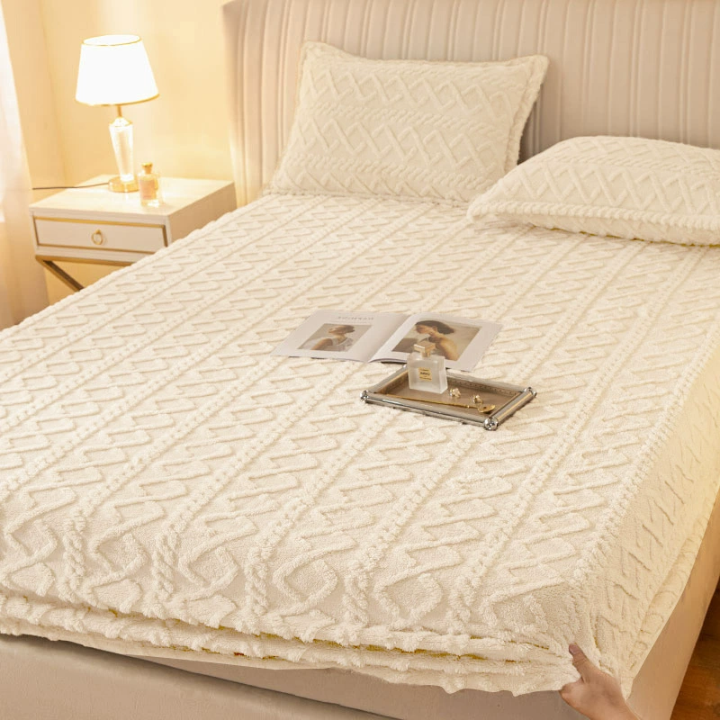 Quilted Velvet Bedspread 3-Piece Set, Non-Slip Mattress Protector, Multiple Sizes & Patterns