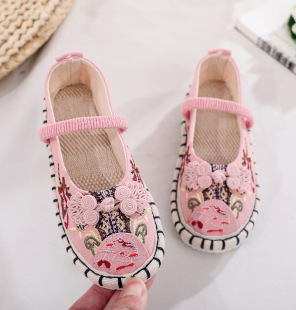 Women's cloth shoes multi-layer bottom embroidered buckle cloth bottom