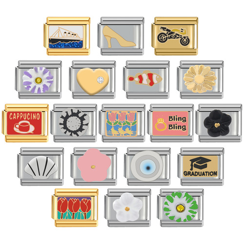 Italian Module Bracelet DIY Stainless Steel 9MM Women's Casual Fashion Detachable Free Matching Cross-border Supply